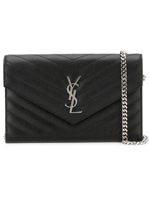 ysl black envelope bag silver|used YSL envelope bag black.